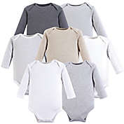 Hudson Baby&reg; Size 3-6M 7-Pack Neutral Basic Long Sleeve Bodysuits