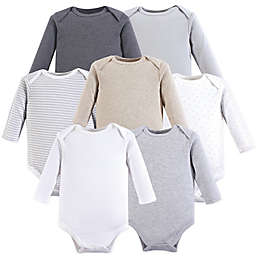 Hudson Baby® Size 0-3M 7-Pack Neutral Basic Long Sleeve Bodysuits