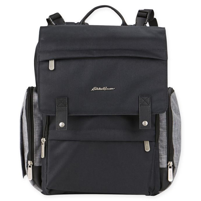Eddie Bauer® Crosstown Backpack Diaper Bag in Black | Bed Bath & Beyond