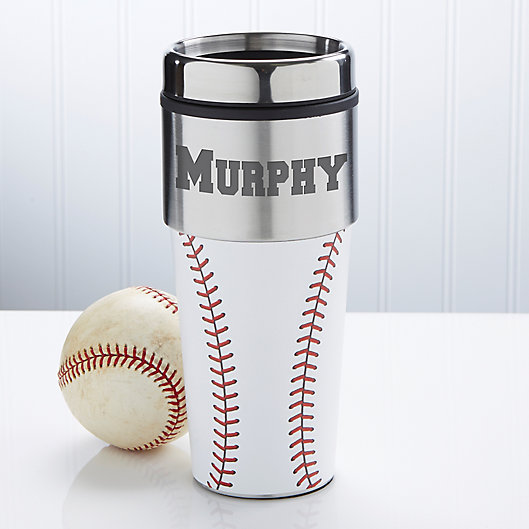 Alternate image 1 for Home Run Personalized Baseball Travel Mug