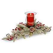 National Tree Company&reg; 30-Inch Snowy Bristle Berry Candle Centerpiece