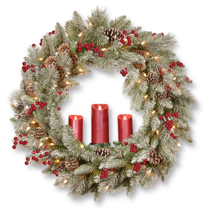 36 inch outdoor christmas wreath with lights