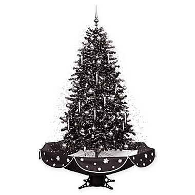 Fraser Hill Farm 75-Inch Snowing Artificial Christmas Tree with Black Base. View a larger version of this product image.