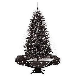 Fraser Hill Farm 75-Inch Snowing Artificial Christmas Tree with Black Base