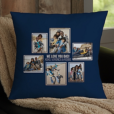 For Him 6-Photo Collage Personalized 18-Inch Square Throw Pillow. View a larger version of this product image.