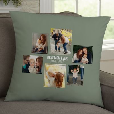 For Her 6-Photo Collage Personalized 18-Inch Square Throw Pillow