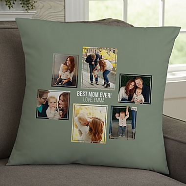 For Her 6-Photo Collage Personalized 18-Inch Square Throw Pillow. View a larger version of this product image.