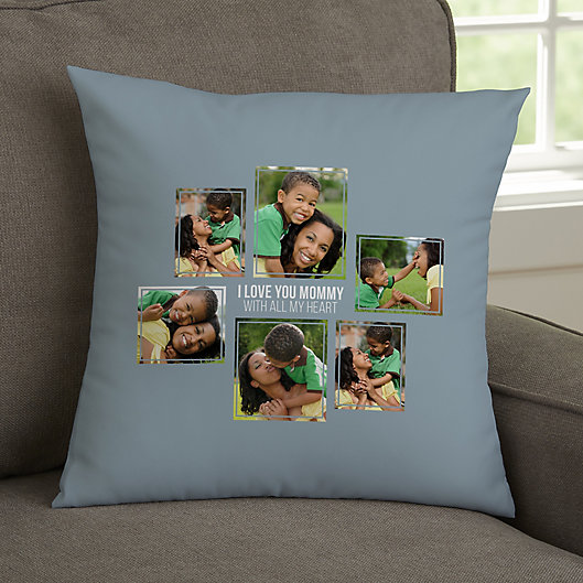 Alternate image 1 for For Her 6-Photo Collage Personalized 14-Inch Square Throw Pillow