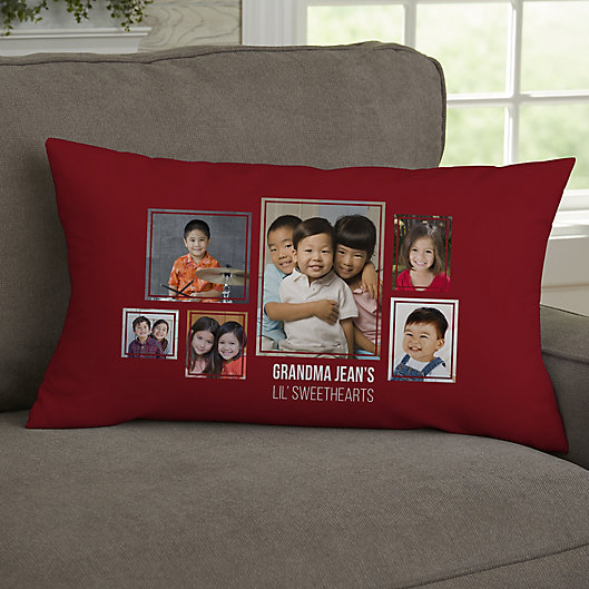 Alternate image 1 for For Her 6-Photo Collage Personalized Lumbar Throw Pillow