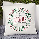 Alternate image 0 for Christmas Wreath Personalized 18-Inch Square Throw Pillow