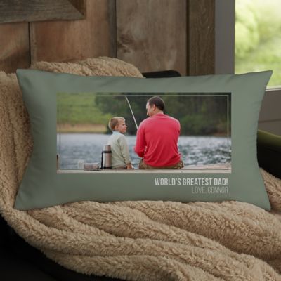 For Him Photo Personalized Lumbar Throw Pillow