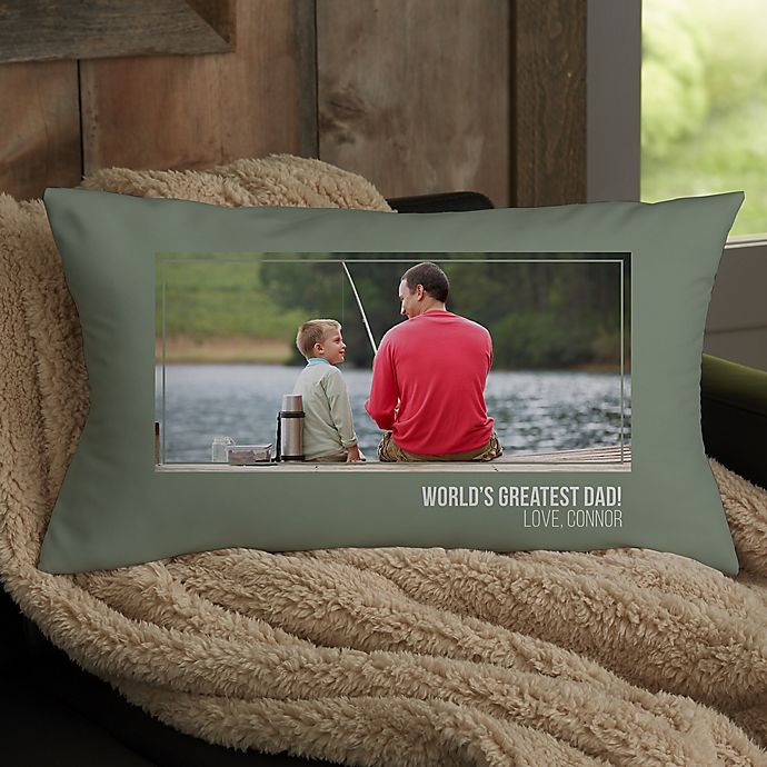 Alternate image 1 for For Him Photo Personalized Lumbar Throw Pillow