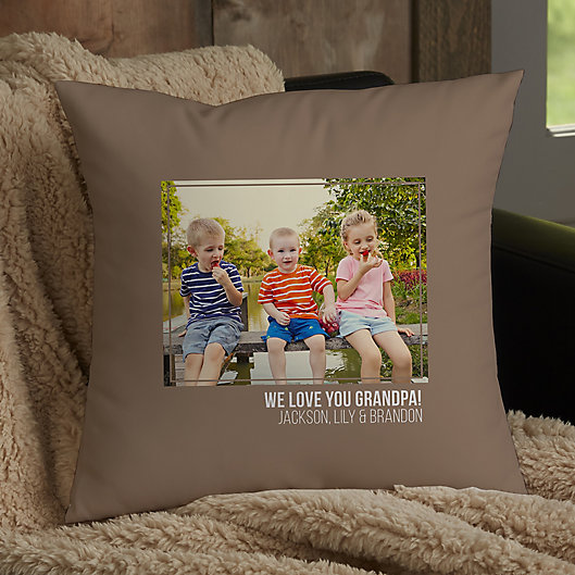 Alternate image 1 for For Him Photo Personalized 14-Inch Square Throw Pillow
