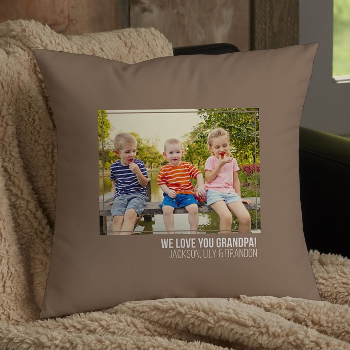 For Him Photo Personalized 14-Inch Square Throw Pillow ...