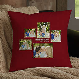 For Him 5-Photo Collage Personalized 14-Inch Square Throw Pillow