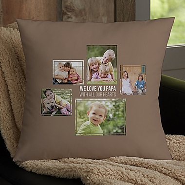 For Him 5-Photo Collage Personalized 18-Inch Square Throw Pillow. View a larger version of this product image.