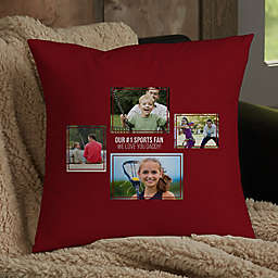 For Him 4-Photo Collage Personalized 14-Inch Square Throw Pillow