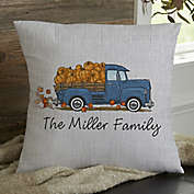 Classic Fall Vintage Truck Personalized 18-Inch Square Throw Pillow