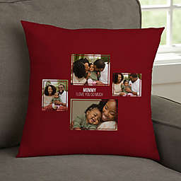 For Her 4-Photo Collage Personalized 14-Inch Square Throw Pillow