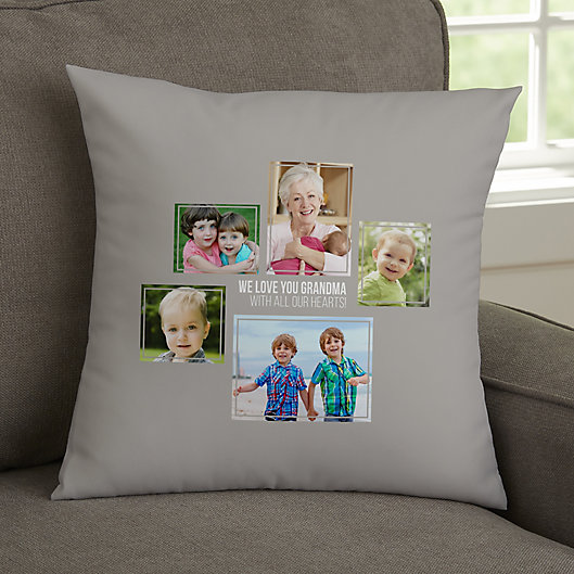 Alternate image 1 for For Her 5-Photo Collage Personalized 14-Inch Square Throw Pillow