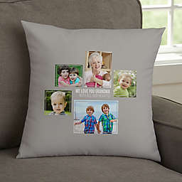 For Her 5-Photo Collage Personalized 14-Inch Square Throw Pillow