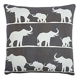 Rizzy Home Elephants Square Throw Pillow in Charcoal