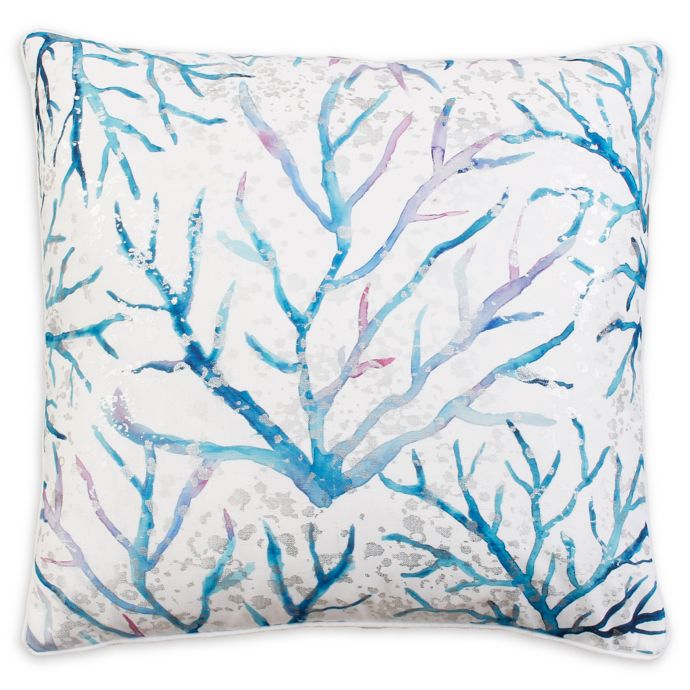 Thro Tongal Coral Square Throw Pillow In Blue White Bed Bath