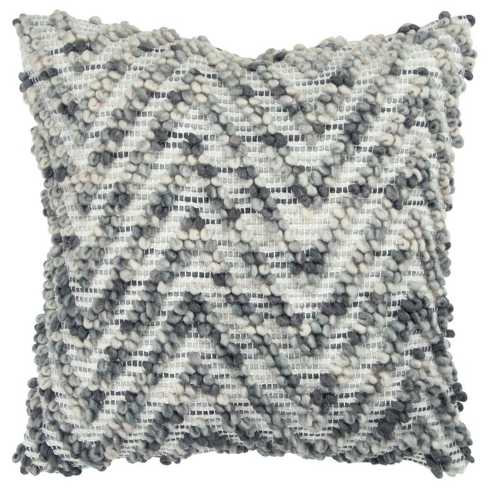 Rizzy Home Chevron Square Indoor Outdoor Throw Pillow In Natural