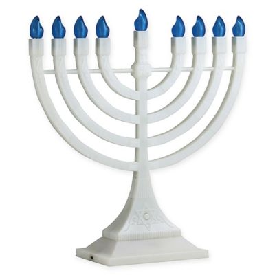 Classic LED Hanukkah Menorah in White