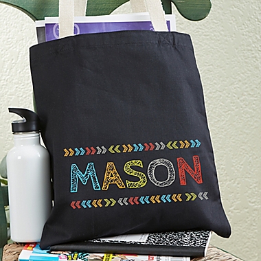 Stencil Name Personalized Tote Bag For Boys. View a larger version of this product image.