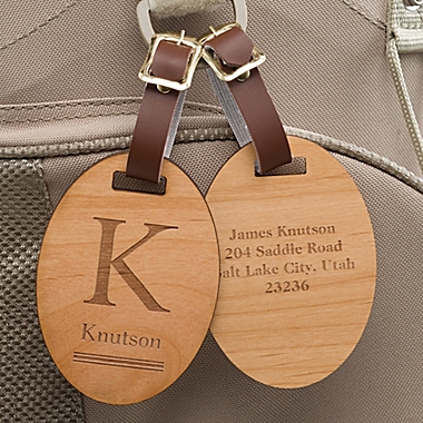 Classic Monogram Personalized Wood Bag Tag. View a larger version of this product image.