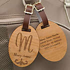 Alternate image 1 for Classic Monogram Personalized Wood Bag Tag