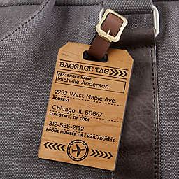 Ticket To Paradise Personalized Wood Bag Tag