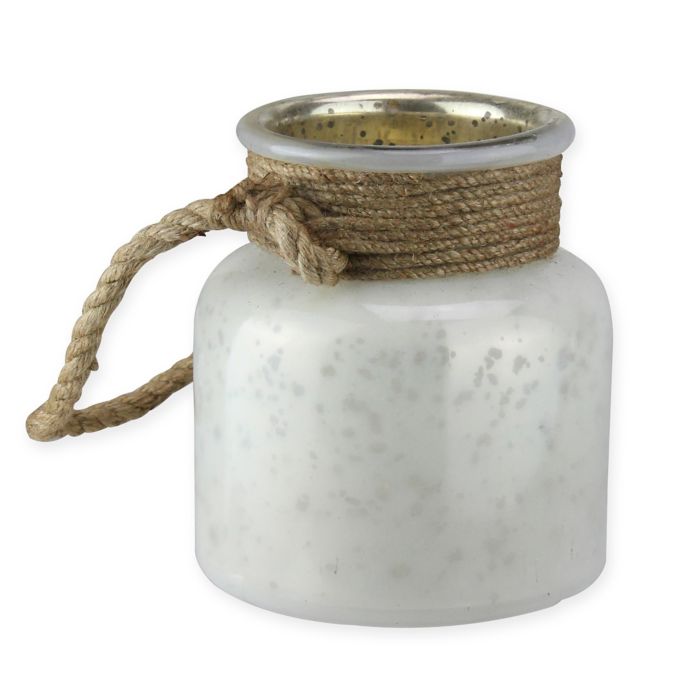 6.25Inch Mercury Glass Hurricane Jar with Rope Bed Bath & Beyond