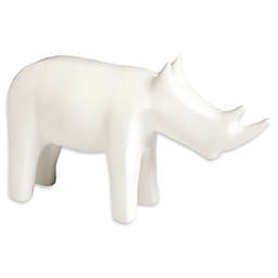 Global Views Ceramic Rhino Figurine in Matte White