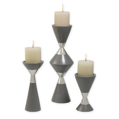 3 piece pillar candle holder set