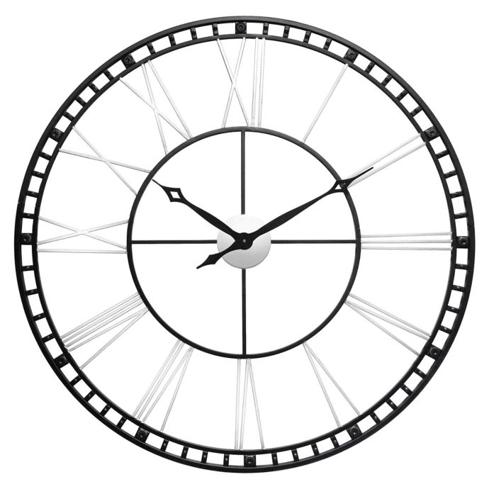 Infinity Instruments Metal Fusion Large Wall Clock in Black Bed Bath