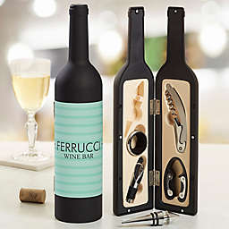 Stripe Wine Bottle Personalized Wine Accessory 5pc Kit