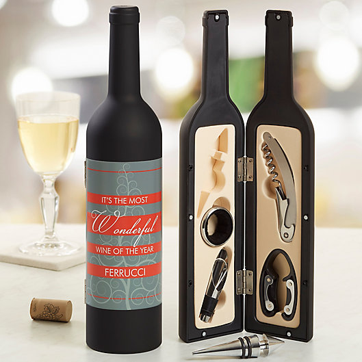 Alternate image 1 for Wonderful Wine Personalized Wine Accessory 5pc Kit