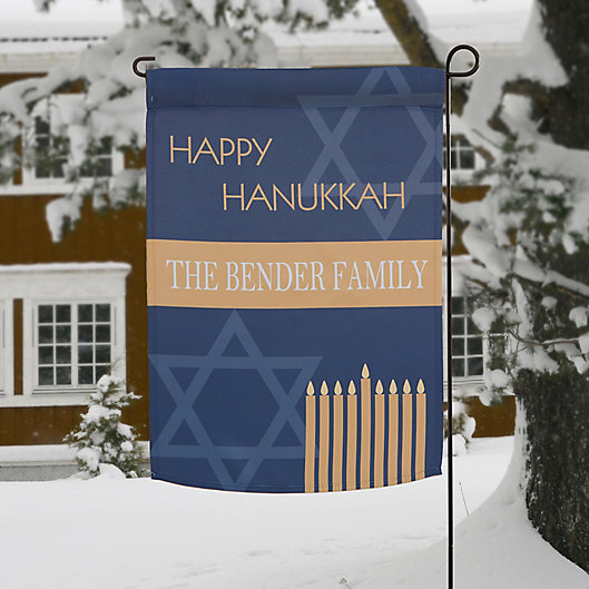 Alternate image 1 for Hanukkah Personalized Garden Flag