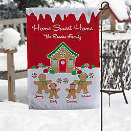 Gingerbread Family  Personalized Garden Flag