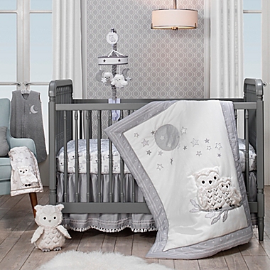 Lambs &amp; Ivy&reg; Luna 4-Piece Crib Bedding Set in Grey/White. View a larger version of this product image.