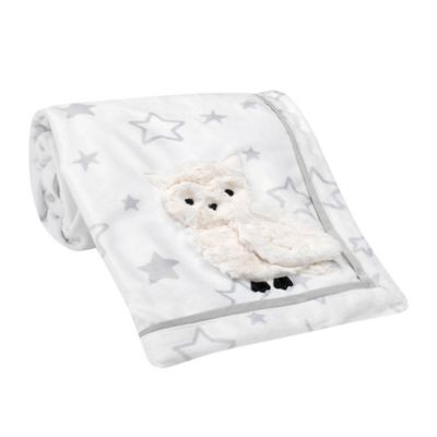 grey and white baby blanket