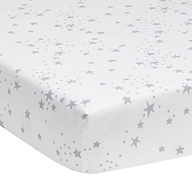 Lambs &amp; Ivy&reg; Luna Fitted Crib Sheet in Grey/White. View a larger version of this product image.
