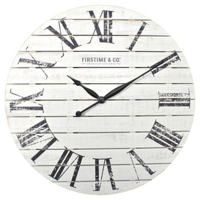 FirsTime & Co.® Shiplap Wall Clock in White