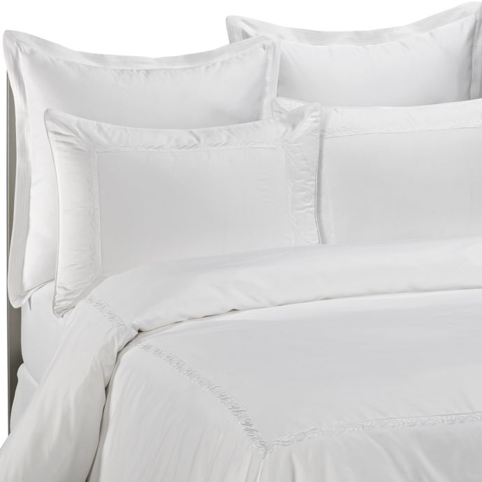 Raymond Waites Soft Scroll Duvet Cover White Bed Bath Beyond