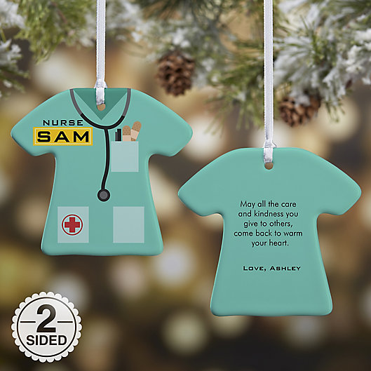 Alternate image 1 for 2-Sided Nurse's Care Personalized Ornament