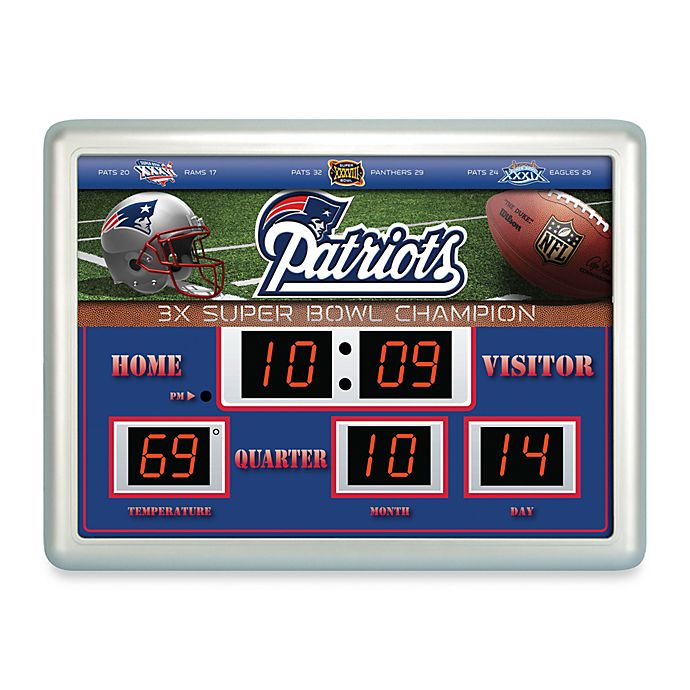 Team Sports America England Patriots Bluetooth Scoreboard Wall Clock for sale online eBay