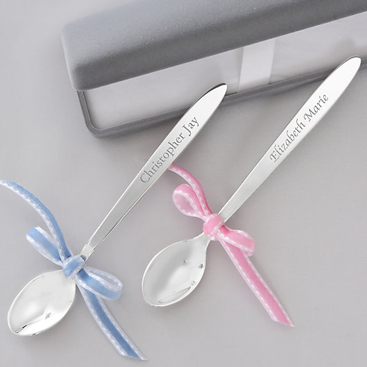 Alternate image 1 for Personalized Silver Plated Heirloom Baby Spoon