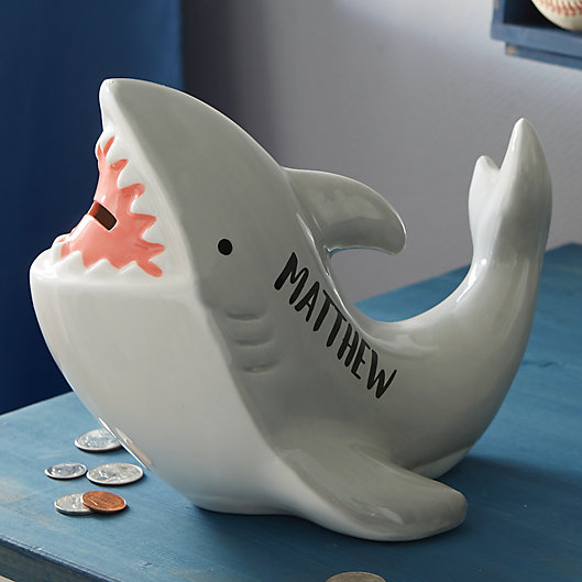 Alternate image 1 for Shark Personalized Piggy Bank